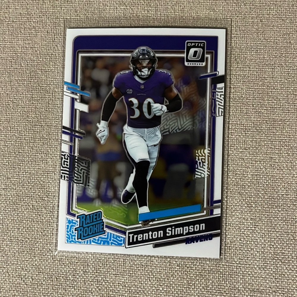 Trenton Simpson 2023 Panini Donruss Rated Rookie Optic #209 Ravens Football Card
